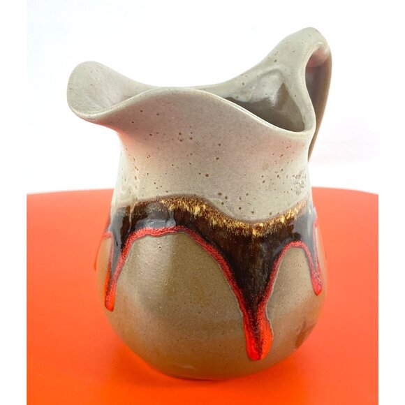 Vintage Roger's Collection vase, pottery pitcher, number 1102,  fat lava glaze - Picture 5 of 10
